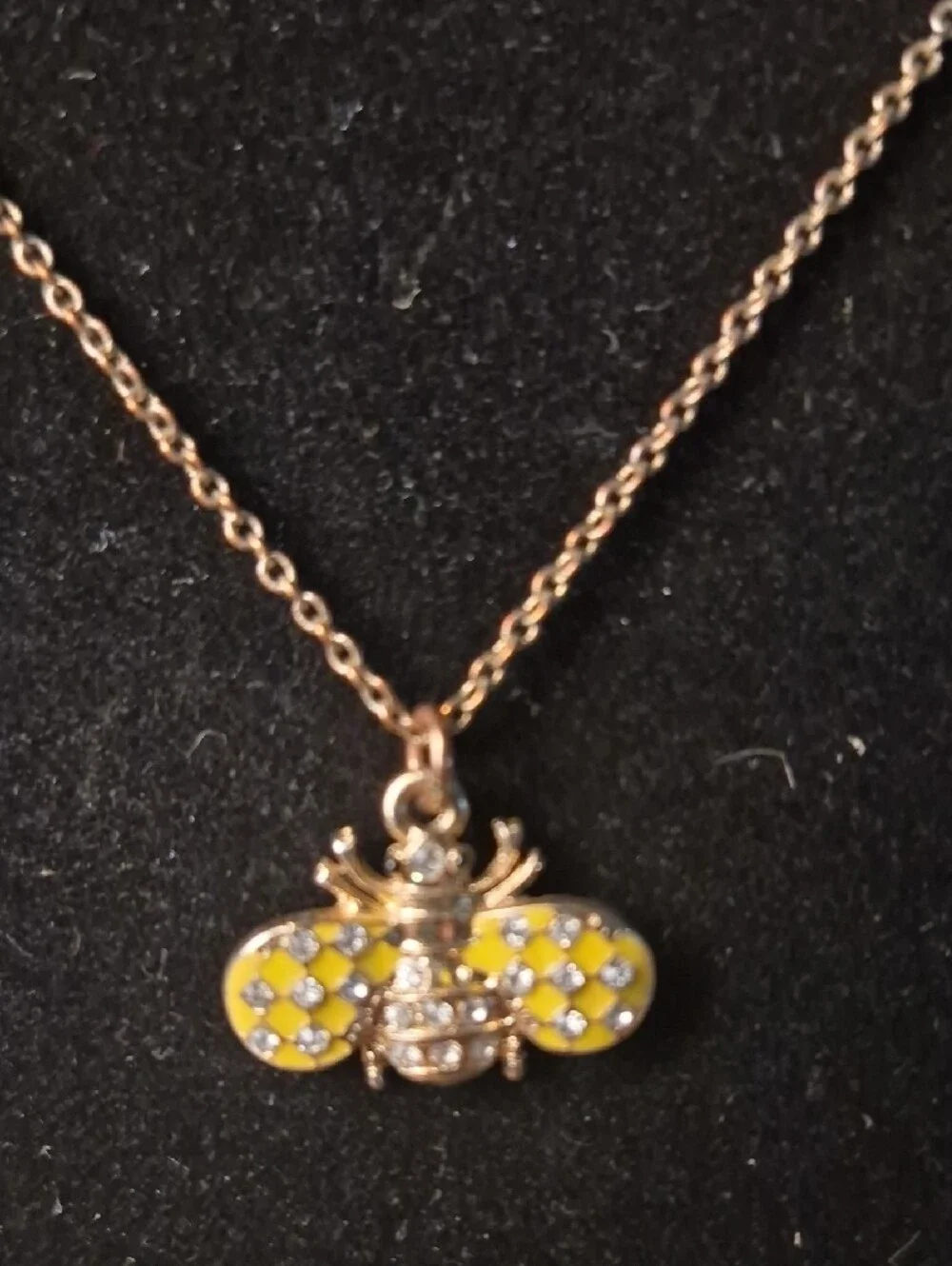 J. Crew Yellow Enamel Bee Pendant Necklace